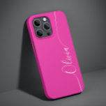 Funda Para iPhone 14 De Case-Mate Nombre de guión elegante de caligrafía rosa blanca<br><div class="desc">Personalizado de escritura de caligrafía rosa elegante y blanco con nombre personalizado iPhone 14 Smart Phone Cases presenta un diseño moderno,  sencillo y elegante con su nombre personalizado en una tipografía de caligrafía escrita a mano elegante con un fondo rosa suave. Diseñado por ©Evco Studio www.zazzle.com/store/evcostudio</div>
