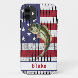 Funda Para iPhone 11 Nombre de la bandera de Estados Unidos de Pesca de