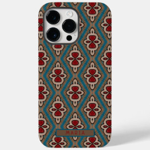 Funda Para iPhone 14 Pro Max De Case-Mate Nombre de la elegancia de mosaico del cobre cian r