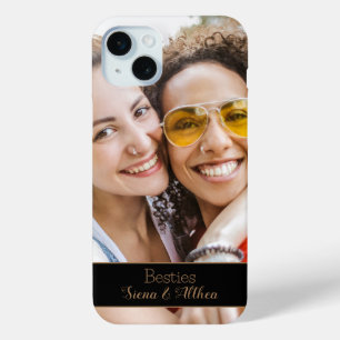 Funda Para iPhone 15 Mini Nombre de la foto de los mejores amigos modernos
