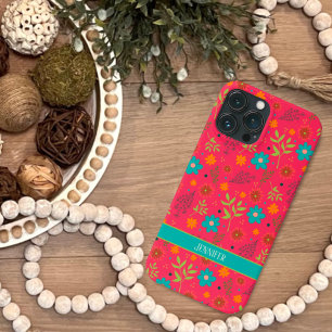 Funda Para iPhone 13 Pro Max Nombre de la gaviota floral rosada moderna botánic