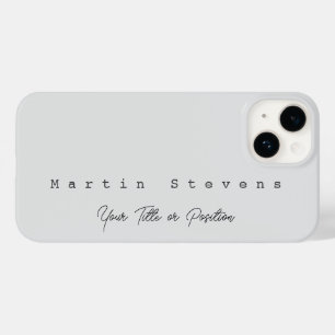 Funda Para iPhone 14 De Case-Mate Nombre de la placa Minimalista moderna y gris