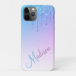 Funda Para iPhone 11 Pro Nombre de las parkles de Glam Glam Purpurina azul