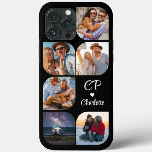 Funda Para iPhone 13 Pro Max Nombre de monograma 6 Foto Moderno Simple con esti