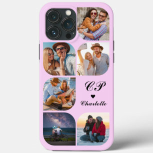 Funda Para iPhone 13 Pro Max Nombre de monograma 6 Foto Moderno Simple y de mod