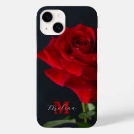 Funda Para iPhone 14 De Case-Mate Nombre de Monograma Clásico de Rosa Roja
