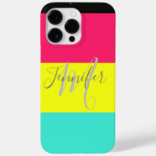 Funda Para iPhone 14 Pro Max De Case-Mate Nombre de monograma de banda de bloques de color n