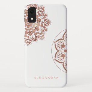 Funda Para iPhone XR Nombre de monograma de Mandala india de Relieve me