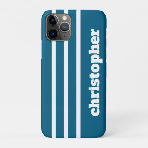 Funda Para iPhone 11 Pro Nombre de monograma de piscina azul simple moderno