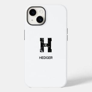 FUNDA PARA iPhone 14 DE Case-Mate NOMBRE DE MONOGRAMA DE UNA LETRA MINIMALISTA NEGRO