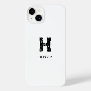 FUNDA PARA iPhone 14 PLUS DE Case-Mate NOMBRE DE MONOGRAMA DE UNA LETRA NEGRO MINIMALISTA