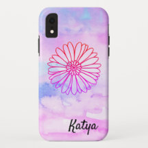 Nombre de monograma del patrón floral de color de 