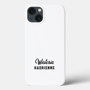 Funda Para iPhone 13 Nombre de Monograma Deportivo Negro Blanco Moderno
