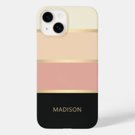 Funda Para iPhone 14 De Case-Mate Nombre de monograma moderno con bandas anchas