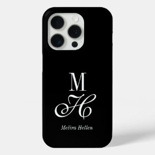 Funda Para iPhone 15 Pro Nombre de Monograma Moderno Elegante Minimalista B