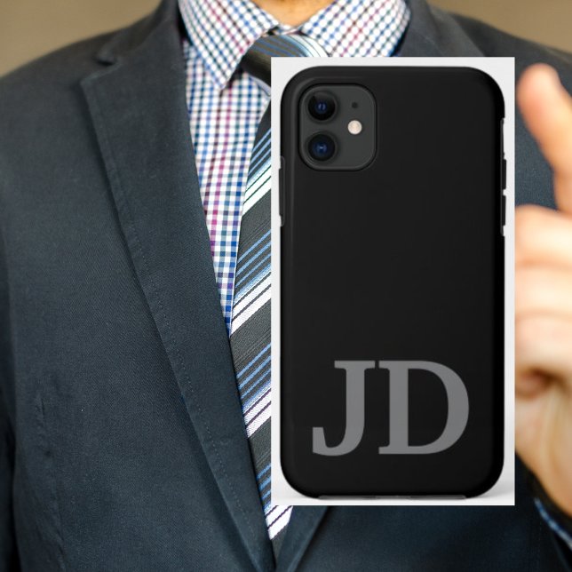 Funda De Case-Mate Para iPhone Nombre de monograma negro moderno personalizar (Subido por el creador)