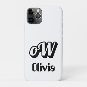 Funda Para iPhone 11 Pro Nombre de Monograma Personalizado