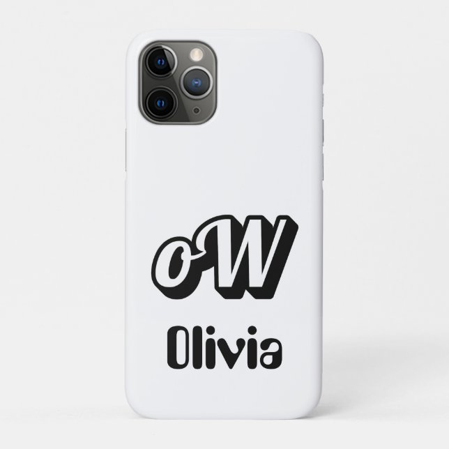 Funda De Case-Mate Para iPhone Nombre de Monograma Personalizado (Reverso)