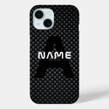 Nombre de monograma personalizado Textura en blanc