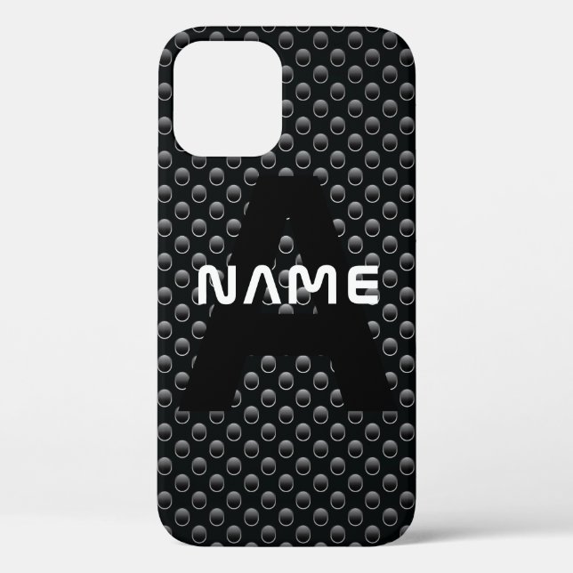 Funda De Case-Mate Para iPhone Nombre de monograma personalizado Textura en blanc (Reverso )