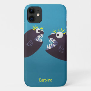 Funda Para iPhone 11 Nombre de niños de monstruos de peces divertidos
