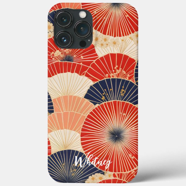 Funda De Case-Mate Para iPhone Nombre de paraguas del patrón de kimono japonés (Reverso )