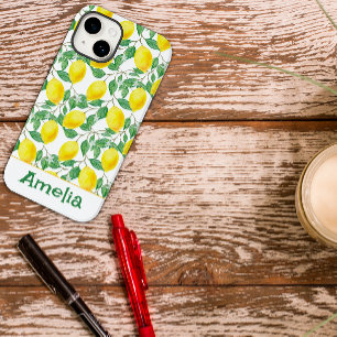 Funda Para iPhone 14 De Case-Mate Nombre de patrón amarillo limón mate
