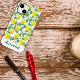 Funda Para iPhone 14 De Case-Mate Nombre de patrón amarillo limón mate
