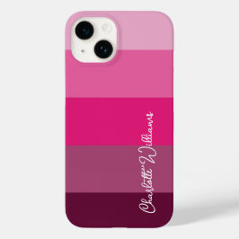 FUNDA PARA iPhone 14 DE Case-Mate NOMBRE DE PATRÓN DE LÍNEA DE TIRA DE COLOR ROSA GO
