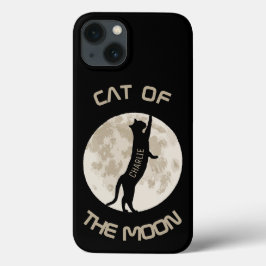 Funda Para iPhone 13 Nombre de personalización del gato de la luna