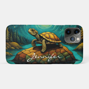 Funda Para iPhone 11 Pro Nombre de tortuga natural del río Rock
