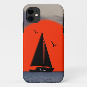 Funda Para iPhone 11 Nombre de velero personal en barco