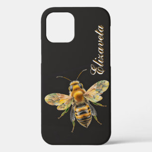 Funda Para iPhone 12 Nombre de verano de Black Gold Bee