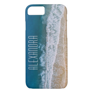Funda Para iPhone 8/7 Nombre de vista aérea de playa tropical personaliz