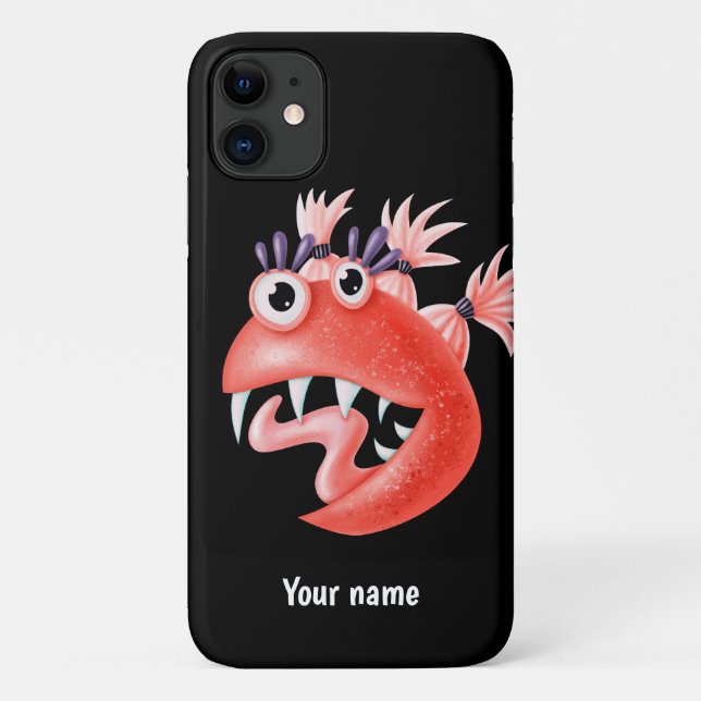 Funda De Case-Mate Para iPhone Nombre del Chica de creatura divertida y caprichos (Reverso)