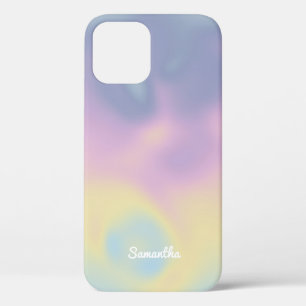 Funda Para iPhone 12 Nombre del degradado holográfico de velas colorid