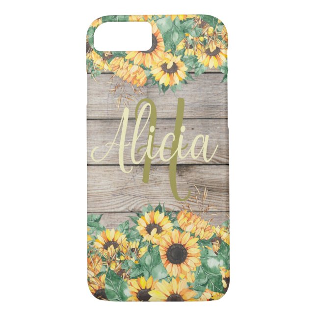 Funda De Case-Mate Para iPhone Nombre del girasol amarillo (Reverso)