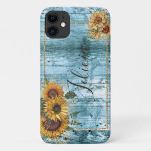 Funda Para iPhone 11 Nombre del girasol amarillo