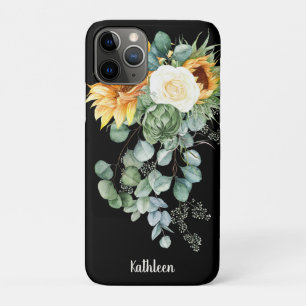 Funda Para iPhone 11 Pro Nombre del girasol color personalizado