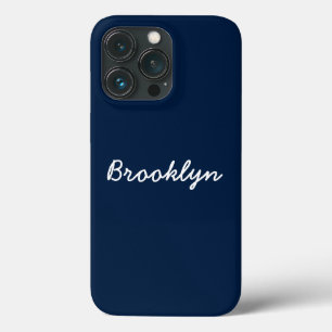 Funda Para iPhone 13 Pro Nombre del guión del personalizado blanco azul mar