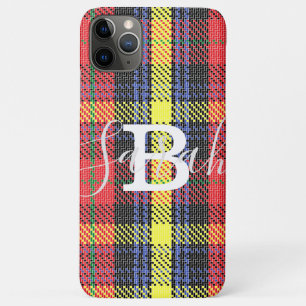 Funda Para iPhone 11 Pro Max Nombre del monograma controlado por el tartán amar