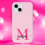 Funda Para iPhone 15 Nombre del Monograma de Giro de Guión Moderno Cali<br><div class="desc">Proteja su teléfono con estilo con nuestro moderno guión caliente Girly Monograma Nombre iPhone 15 Funda! Este funda, con un diseño rosa intenso, está personalizado con su nombre en un guión moderno de moda para un toque personalizado. Diseñado para el iPhone 15, ofrece una protección duradera contra los arañazos y...</div>