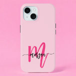 Funda Para iPhone 15 Nombre del Monograma de Giro de Guión Moderno Cali<br><div class="desc">Proteja su teléfono con estilo con nuestro moderno guión caliente Girly Monograma Nombre iPhone 15 Funda! Este funda, con un diseño rosa intenso, está personalizado con su nombre en un guión moderno de moda para un toque personalizado. Diseñado para el iPhone 15, ofrece una protección duradera contra los arañazos y...</div>