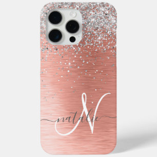 Funda Para iPhone 15 Pro Max Nombre del monograma del Purpurina Metalizado cepi