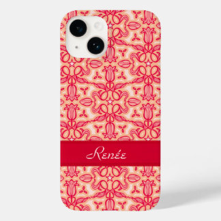 Funda Para iPhone 14 De Case-Mate Nombre del naranja rojo del patrón del amortiguado