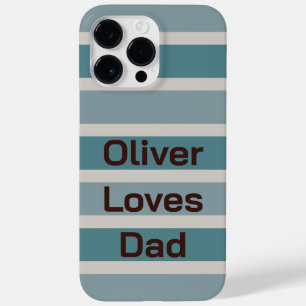 Funda Para iPhone 14 Pro Max De Case-Mate Nombre del niño Ama a papá con rayas azules