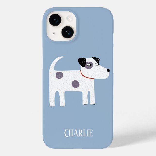 Funda De Case-Mate Para iPhone Nombre del perro Azul (Reverso )