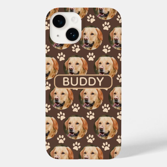 Funda De Case-Mate Para iPhone Nombre del perro del patrón fotográfico Mascota pe (Reverso )