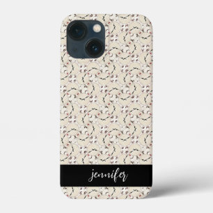 Funda Para iPhone 13 Mini Nombre del personalizable Abstract patrón de reloj