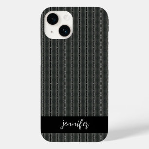 Funda Para iPhone 14 De Case-Mate Nombre del personalizable Patrón de acero gris sin